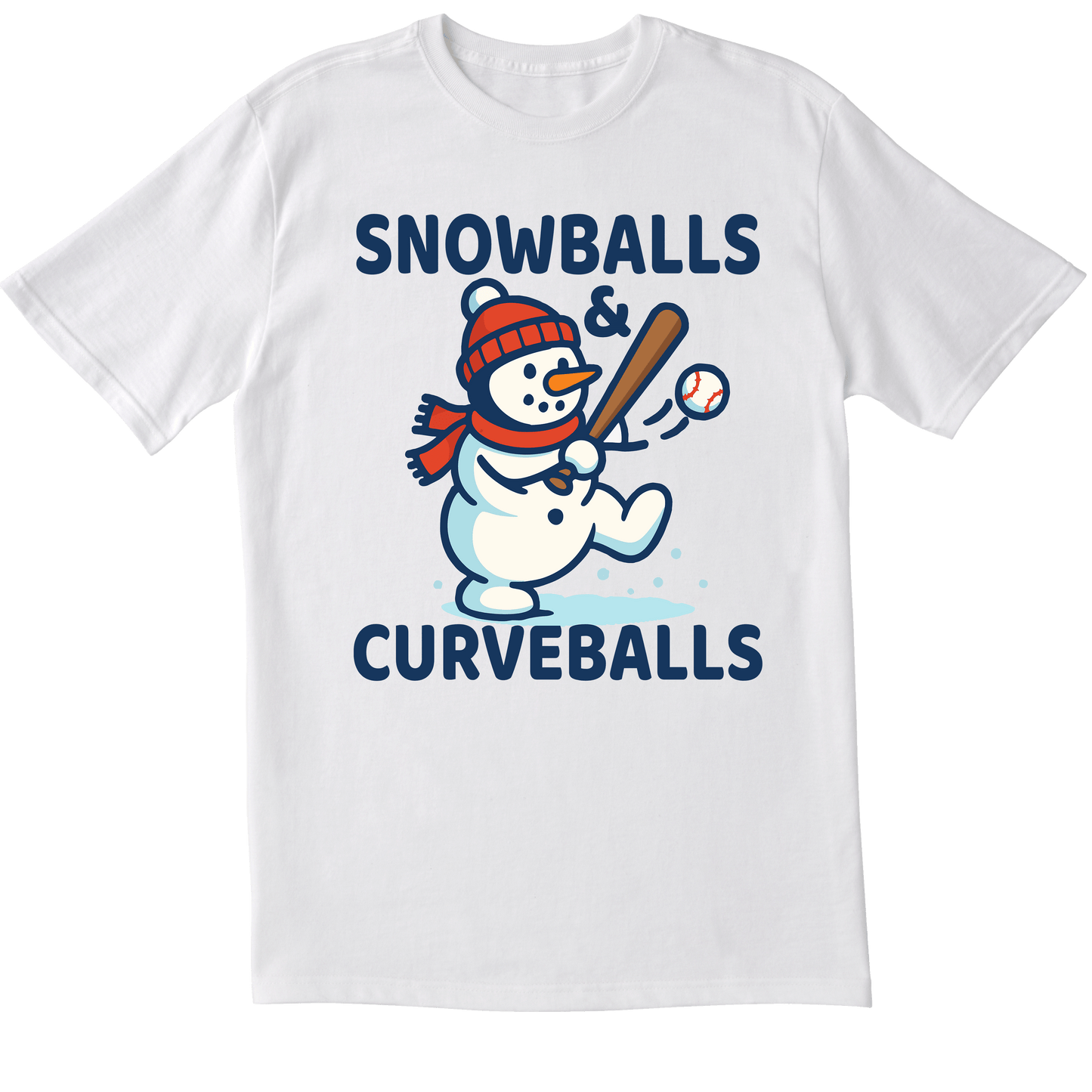 Snowballs And Curveballs Baseball - T-Shirt