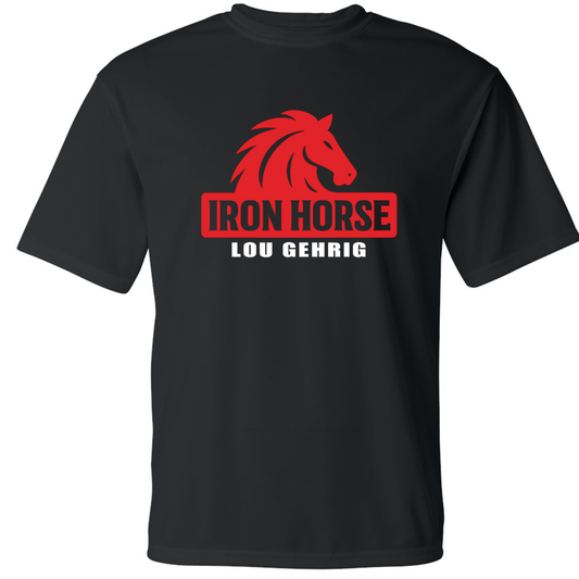 Lou Gehrig Iron Horse Red Horse Black Dry-Fit  - T-Shirt