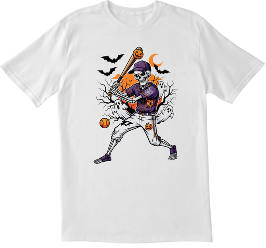 BaseBall Skeleton Player Halloween- T-Shirt