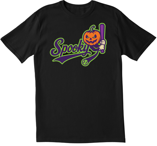 BaseBall Spooky Pumpkin Halloween- T-Shirt