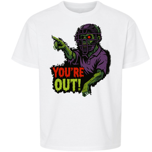 Baseball You're Out Halloween- T-Shirt