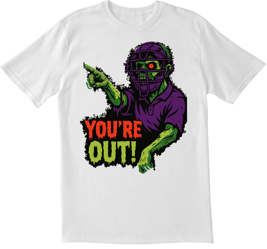 Baseball You're Out Halloween- T-Shirt